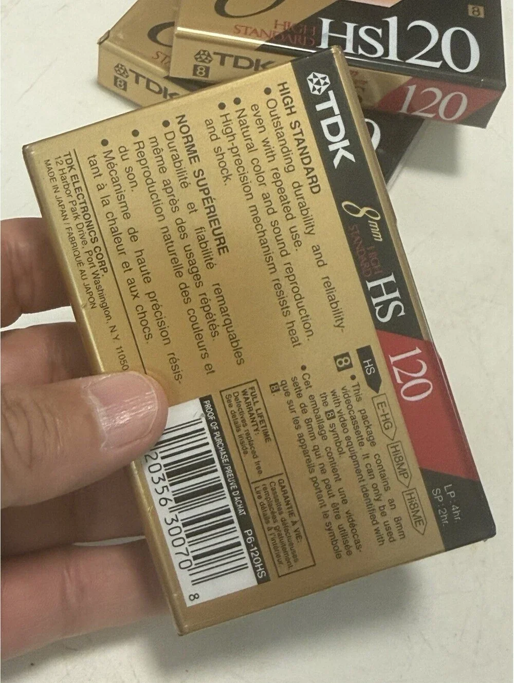 NEW SEALED TDK 8MM VIDEO CASSETTE TAPE HIGH STANDARD HS120 Lot Of 3